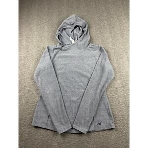New Balance French Terry Pique Hoodie Sweatshirt Heather Gray Women's M